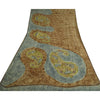 Sanskriti Vintage Sarees Brown/Blue Pure Georgette Silk Print Sari Craft Sustainable Fabric