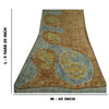Sanskriti Vintage Sarees Brown/Blue Pure Georgette Silk Print Sari Craft Sustainable Fabric