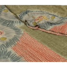 Load image into Gallery viewer, Sanskriti Vintage Sarees Green/Red Pure Georgette Silk Print Sari Craft Fabric
