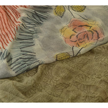 Load image into Gallery viewer, Sanskriti Vintage Sarees Green/Red Pure Georgette Silk Print Sari Craft Fabric
