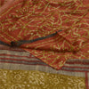Sanskriti Vintage Sarees Multi Pure Georgette Silk Printed Sari 5yd Craft Sustainable Fabric