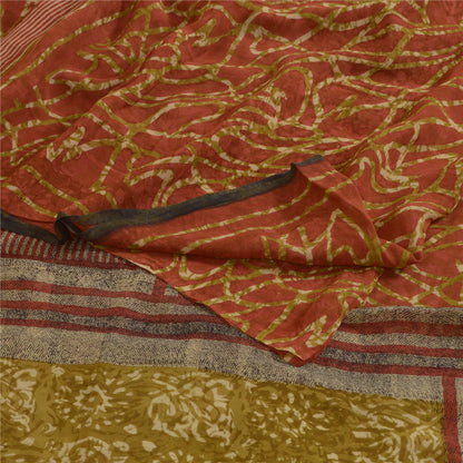 Sanskriti Vintage Sarees Multi Pure Georgette Silk Printed Sari 5yd Craft Sustainable Fabric