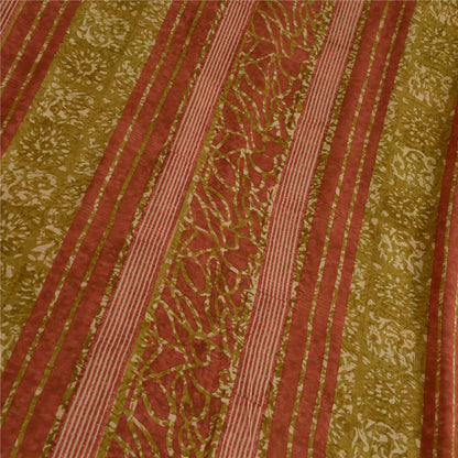 Sanskriti Vintage Sarees Multi Pure Georgette Silk Printed Sari 5yd Craft Sustainable Fabric