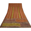 Sanskriti Vintage Sarees Multi Pure Georgette Silk Printed Sari 5yd Craft Sustainable Fabric