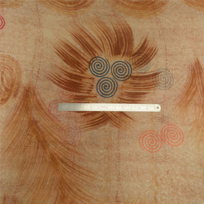 Sanskriti Vintage Sarees Light-Brown Pure Georgette Silk Print Sari Craft Sustainable Fabric