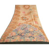 Sanskriti Vintage Sarees Light-Brown Pure Georgette Silk Print Sari Craft Sustainable Fabric
