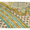 Sanskriti Vintage Sarees Ivory Pure Georgette Silk Printed Sari 5yd Craft Sustainable Fabric