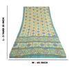 Sanskriti Vintage Sarees Cream Pure Georgette Silk Printed Sari 5yd Craft Sustainable Fabric