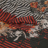 Sanskriti Vintage Sarees Black/Red Pure Georgette Silk Printed Sari Craft Sustainable Fabric
