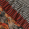 Sanskriti Vintage Sarees Black/Red Pure Georgette Silk Printed Sari Craft Sustainable Fabric