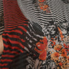 Sanskriti Vintage Sarees Black/Red Pure Georgette Silk Printed Sari Craft Sustainable Fabric