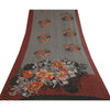 Sanskriti Vintage Sarees Black/Red Pure Georgette Silk Printed Sari Craft Sustainable Fabric