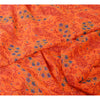 Sanskriti Vintage Sarees Orange Print Zari Woven Pure Georgette Silk Sari Sustainable Fabric