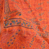 Sanskriti Vintage Sarees Orange Print Zari Woven Pure Georgette Silk Sari Sustainable Fabric