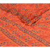 Sanskriti Vintage Sarees Orange Print Zari Woven Pure Georgette Silk Sari Sustainable Fabric