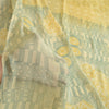 Sanskriti Vintage Sarees Gray/Cream Printed Pure Georgette Silk Sari 5yd Sustainable Fabric