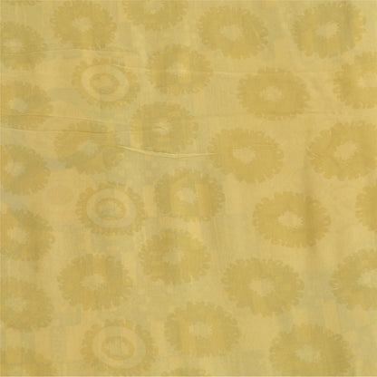 Sanskriti Vintage Sarees Gray/Cream Printed Pure Georgette Silk Sari 5yd Sustainable Fabric