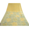 Sanskriti Vintage Sarees Gray/Cream Printed Pure Georgette Silk Sari 5yd Sustainable Fabric