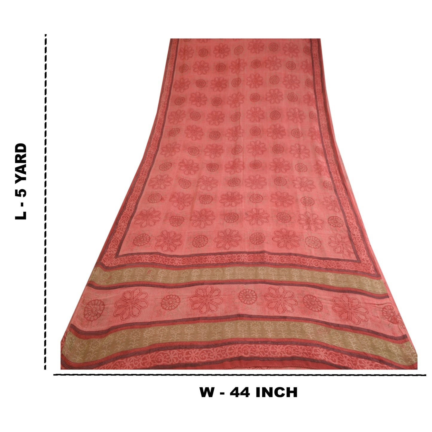 Sanskriti Vintage Sarees BlushPink Pure Georgette Silk Printed Sari Craft Sustainable Fabric