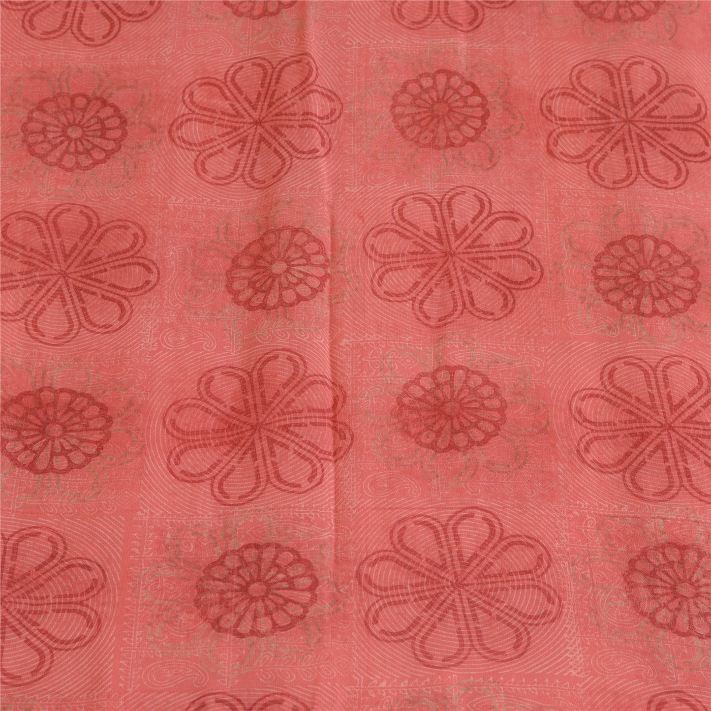 Sanskriti Vintage Sarees BlushPink Pure Georgette Silk Printed Sari Craft Sustainable Fabric