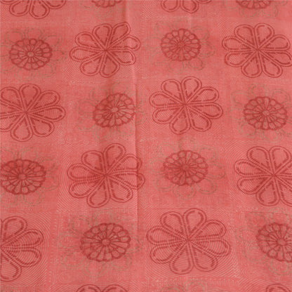 Sanskriti Vintage Sarees BlushPink Pure Georgette Silk Printed Sari Craft Sustainable Fabric