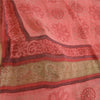 Sanskriti Vintage Sarees BlushPink Pure Georgette Silk Printed Sari Craft Sustainable Fabric