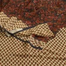 Load image into Gallery viewer, Sanskriti Vintage Sarees Black/Brown Pure Georgette Silk Printed Sari 5yd Fabric
