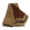 Сари Sanskriti Vintage, черно-коричневое, чистый шелк жоржет, напечатанное сари, 5 ярдов, устойчивая ткань