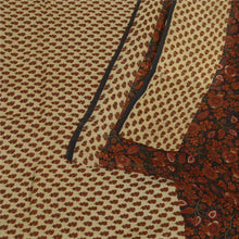Load image into Gallery viewer, Sanskriti Vintage Sarees Black/Brown Pure Georgette Silk Printed Sari 5yd Fabric
