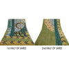 Sanskriti Vintage Sarees Multicolor Pure Georgette Silk Printed Sari 5yd Sustainable Fabric