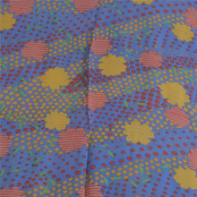 Load image into Gallery viewer, Sanskriti Vintage Sarees Blue Pure Georgette Silk Printed Sari 5yd Craft Fabric
