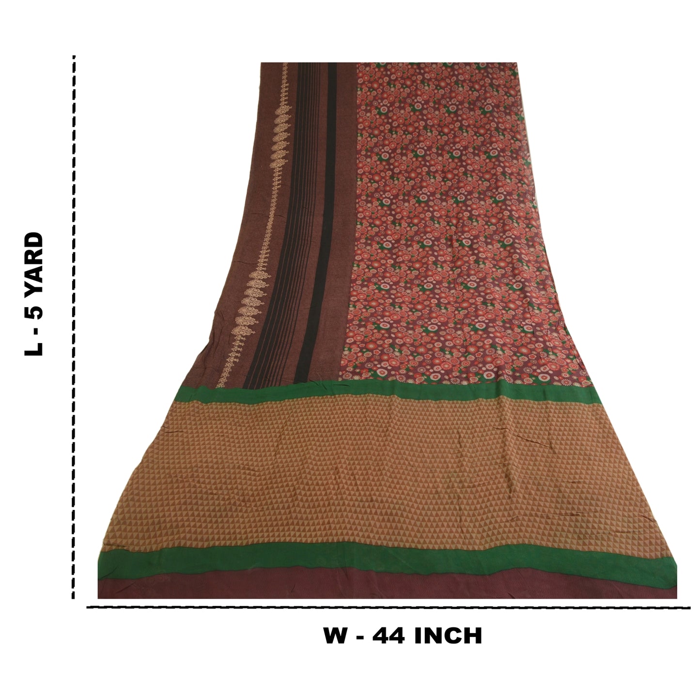 Sanskriti Vintage Sarees Purple Pure Georgette Silk Printed Sari Craft Sustainable Fabric