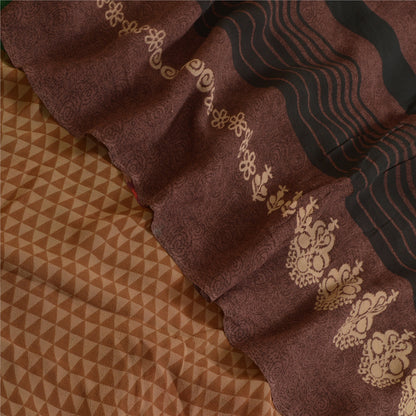 Sanskriti Vintage Sarees Purple Pure Georgette Silk Printed Sari Craft Sustainable Fabric