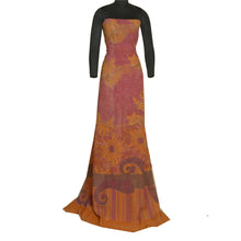 Load image into Gallery viewer, Sanskriti Vintage Sarees Saffron/Pink Pure Georgette Silk Printed Sari Fabric
