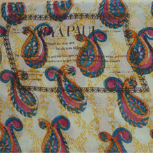 Load image into Gallery viewer, Sanskriti Vintage Sarees Ivory Pure Georgette Silk Printed Sari 5yd Craft Fabric
