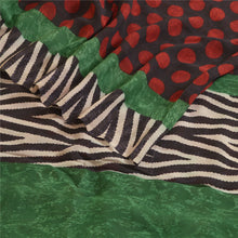 Load image into Gallery viewer, Sanskriti Vintage Sarees Black Pure Georgette Silk Printed Sari 5yd Craft Fabric
