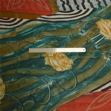 Load image into Gallery viewer, Sanskriti Vintage Sarees Orange Pure Georgette Silk Printed Sari Craft Fabric
