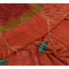 Sanskriti Vintage Sarees Orange Pure Georgette Silk Printed Sari Craft Sustainable Fabric