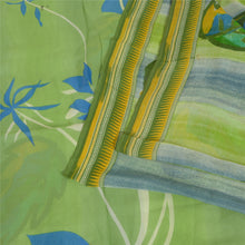 Load image into Gallery viewer, Sanskriti Vintage Sarees Green Pure Georgette Silk Printed Sari 5yd Craft Fabric
