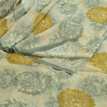Load image into Gallery viewer, Sanskriti Vintage Sarees Gray Pure Georgette Silk Printed Sari 5yd Craft Fabric
