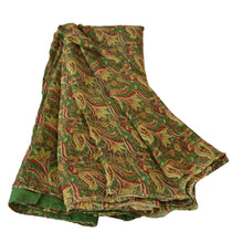 Load image into Gallery viewer, Sanskriti Vintage Green Saree Blend Georgette Printed Printed Sari Craft Fabric
