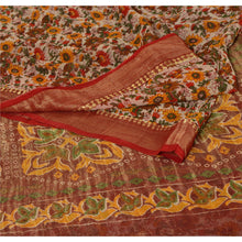 Load image into Gallery viewer, Sanskriti Vintage Dark Red Saree Blend Georgette Printed Sari Craft 5 Yd Fabric
