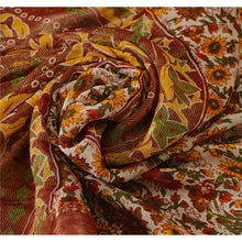Load image into Gallery viewer, Sanskriti Vintage Dark Red Saree Blend Georgette Printed Sari Craft 5 Yd Fabric
