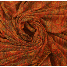 Load image into Gallery viewer, Sanskriti Vintage Orange Saree Georgette Printed Sari Craft 5 Yd Decor Fabric
