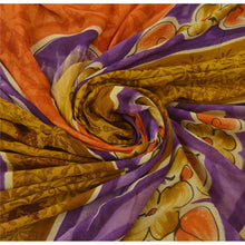 Load image into Gallery viewer, Sanskriti Vintage Saffron Saree Blend Georgette Printed Sari Craft Fabric
