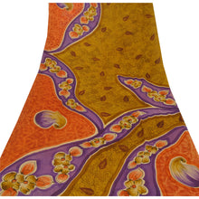 Load image into Gallery viewer, Sanskriti Vintage Saffron Saree Blend Georgette Printed Sari Craft Fabric
