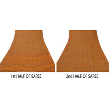 Load image into Gallery viewer, Orange Saree Georgette Printed Sari Craft 5Yd Decor Fabric

