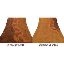 Load image into Gallery viewer, Sanskriti Vintage Saffron Saree Pure Georgette Silk Printed Sari Craft Fabric
