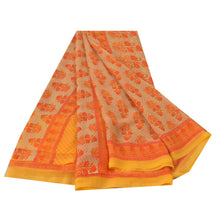 Load image into Gallery viewer, Sanskriti Vintage Orange Bollywood Saree Georgette 5 Yd Soft Fabric Printed Sari
