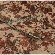 Load image into Gallery viewer, Sanskriti Vintage Cream Saree Georgette Printed Sari 5 Yard Decor Craft Fabric
